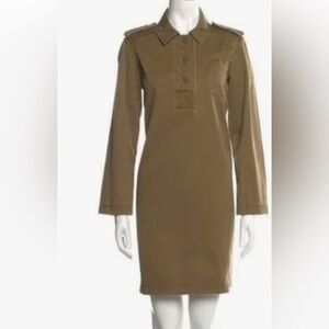 MARC BY MARC JACOBS Military green woman cotton midi utility luxury boho dress M